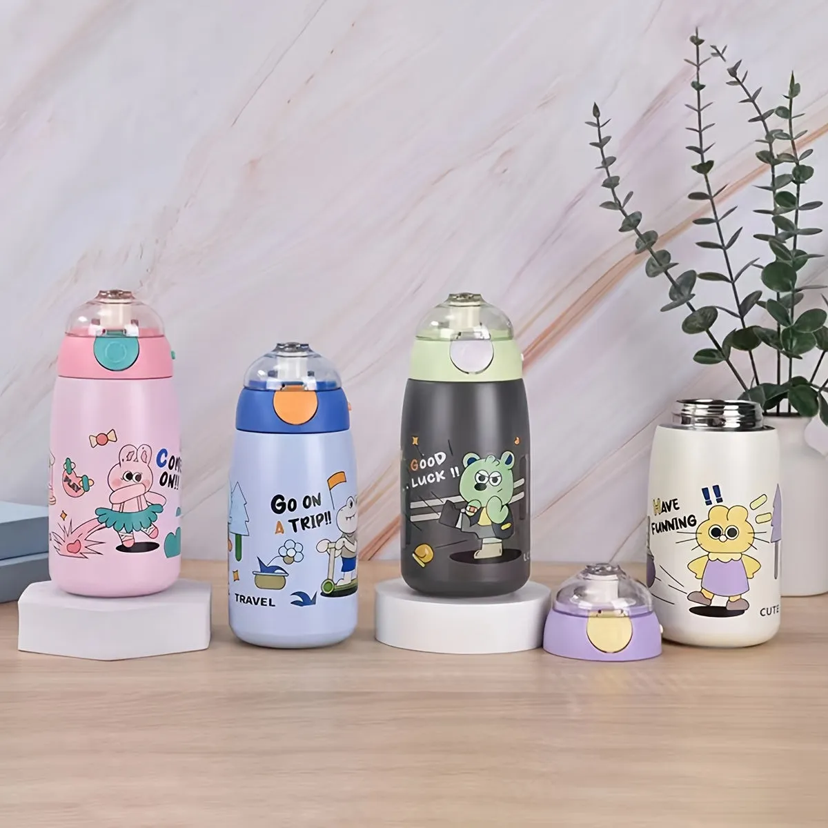 1pc Cartoon Vacuum Flask - Double-Walled Insulated 500ml Travel Thermal Cup for Hot and Cold Beverages - Adorable Cartoon Design, Perfect for Summer Winter Drinkware, and Makes a Thoughtful Gift