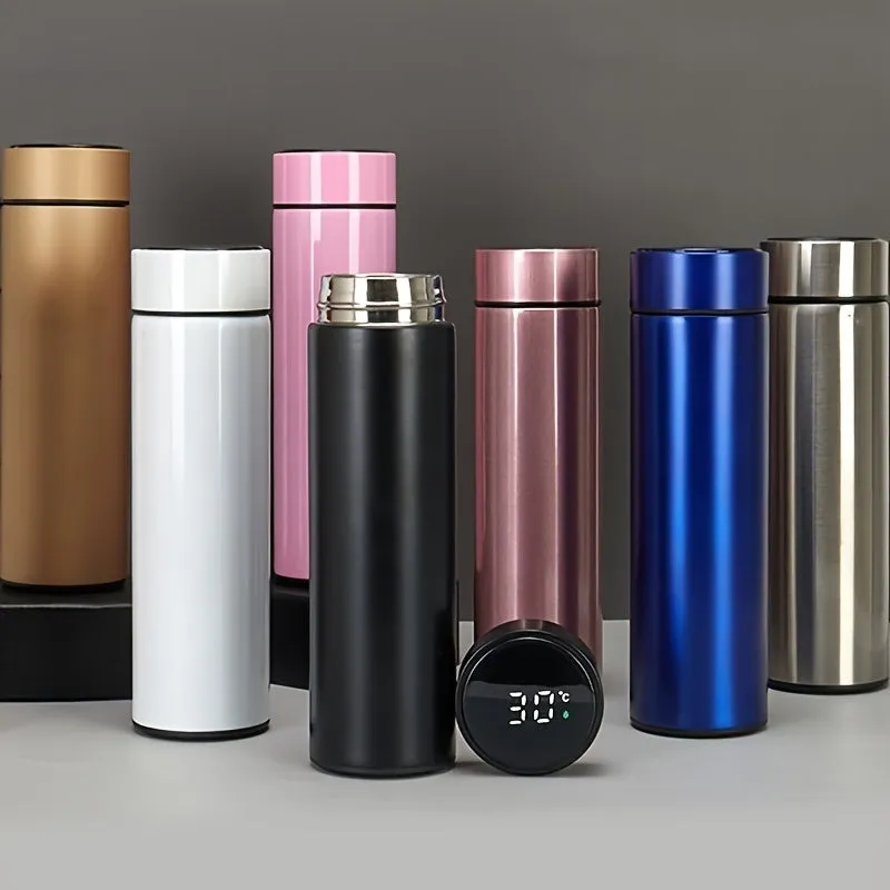 1PC Smart LED Temperature Display Sports Water Bottle, Touch-Sensitive 304 Stainless Steel Insulation Cup, Portable Thermal Flask for Car Use, Ideal for Valentine's Day, Easter, Women's Day, Mother's Day, Independence Day - Battery Operated, ≤36V