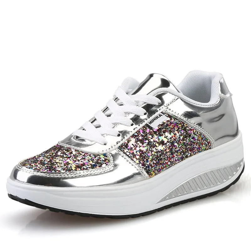 2020 Fashion Women Sneakers Shoes Fashion High Top Bling Women Vulcanized Shoes Platform Causal Women Shoes Sneakers Spring