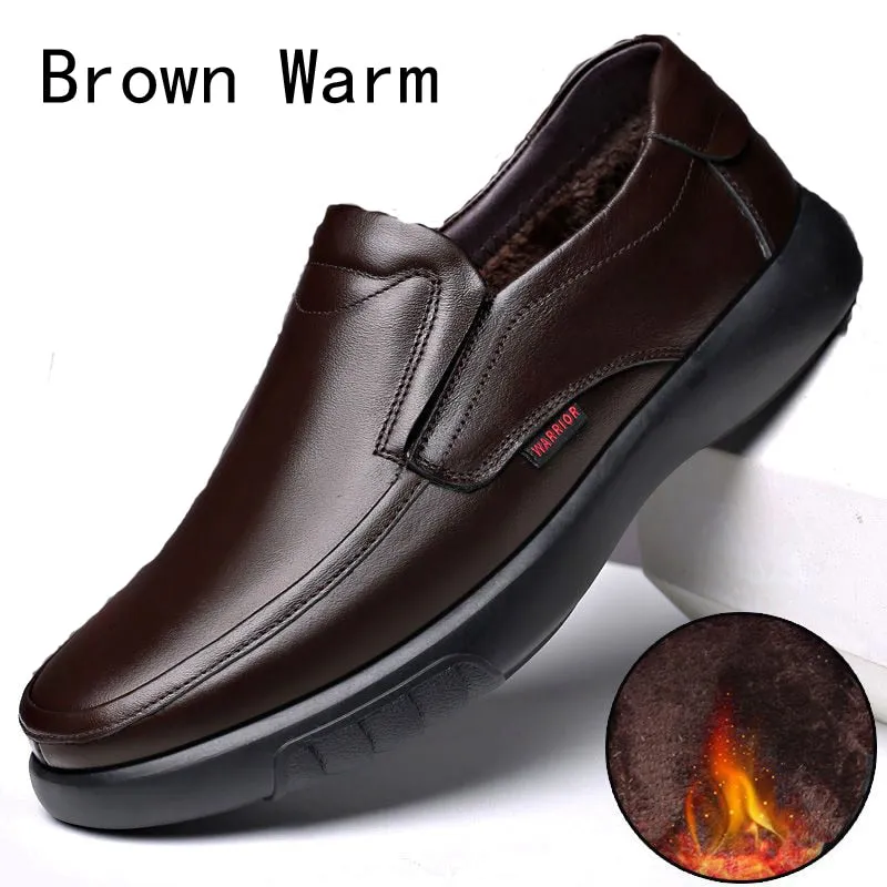 2022 Men&#39;s Genuine Leather Microfiber Leathe shoes 38-47 Soft Anti-slip Rubber Loafers Man Casual Leather Shoes