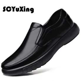 2022 Men&#39;s Genuine Leather Microfiber Leathe shoes 38-47 Soft Anti-slip Rubber Loafers Man Casual Leather Shoes