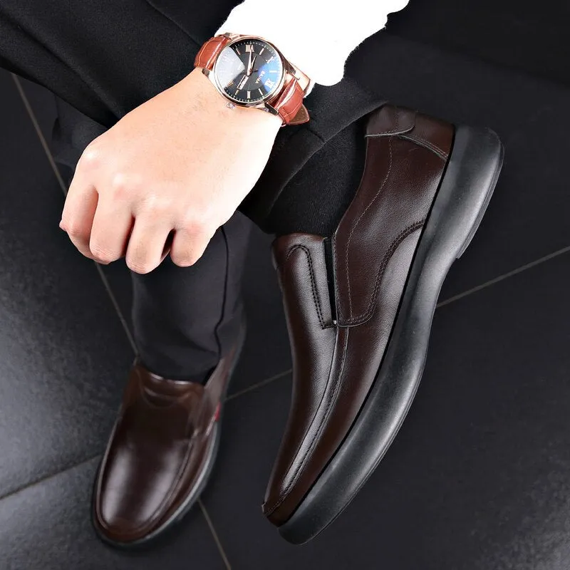 2022 Men&#39;s Genuine Leather Microfiber Leathe shoes 38-47 Soft Anti-slip Rubber Loafers Man Casual Leather Shoes