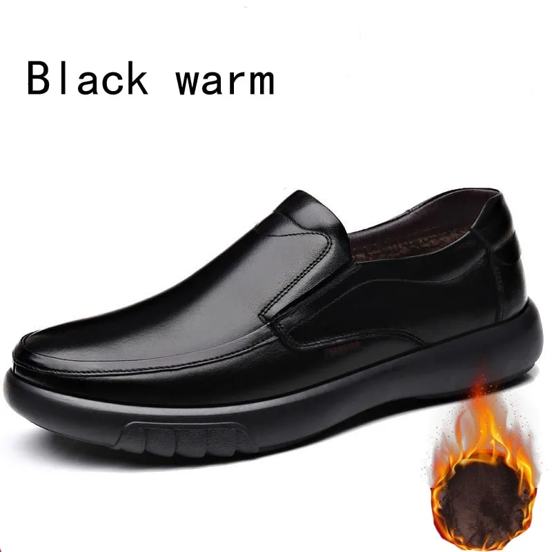 2022 Men&#39;s Genuine Leather Microfiber Leathe shoes 38-47 Soft Anti-slip Rubber Loafers Man Casual Leather Shoes