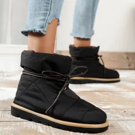 2023 Luxury Brand Winter Ankle Boots for Women Fashion Lace Up Warm Female Snow Boots Platforms Casual Short Shoes Woman Boots