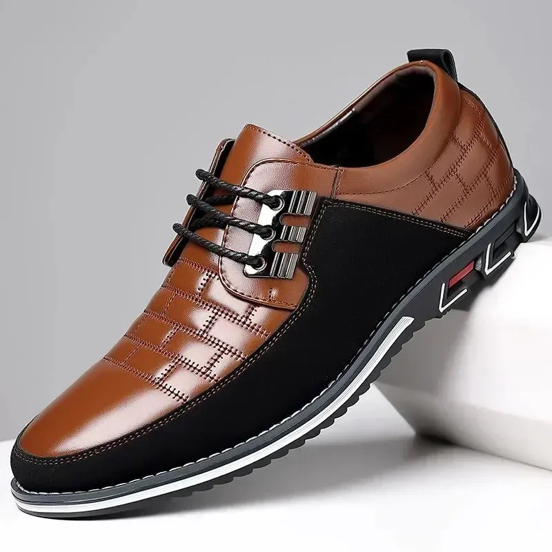 2024 Autumn Business Casual Shoes for Men – Classic Leather Sneakers with Breathable Design and Versatile Outdoor Style