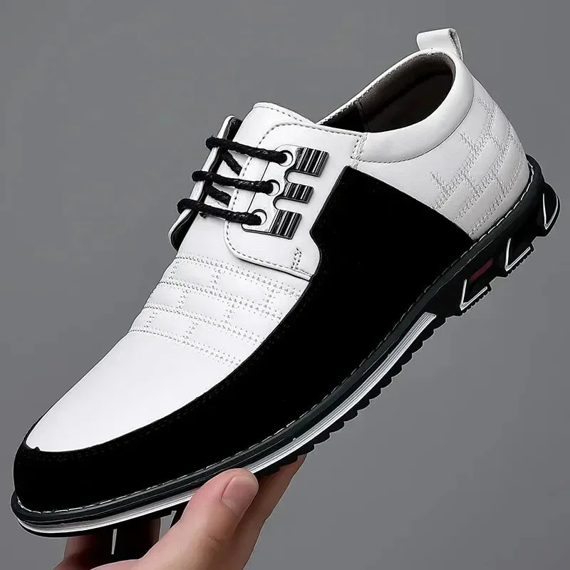 2024 Autumn Business Casual Shoes for Men – Classic Leather Sneakers with Breathable Design and Versatile Outdoor Style