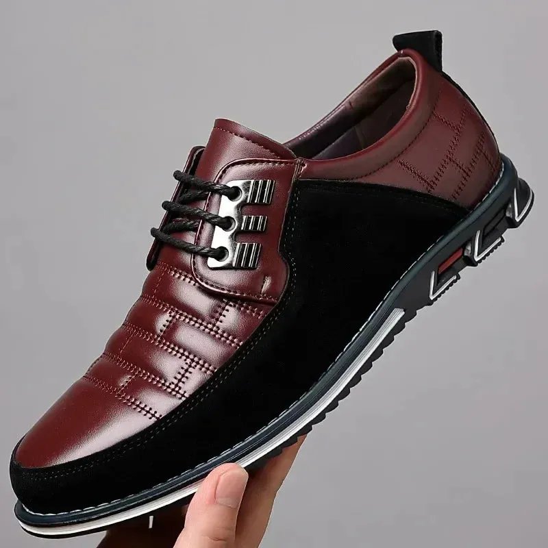 2024 Autumn Business Casual Shoes for Men – Classic Leather Sneakers with Breathable Design and Versatile Outdoor Style