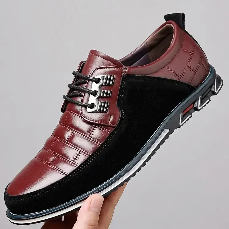 2024 Autumn Business Casual Shoes for Men – Classic Leather Sneakers with Breathable Design and Versatile Outdoor Style