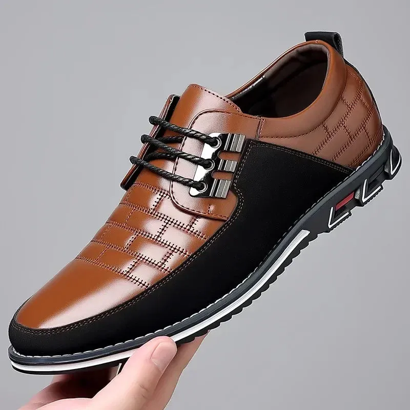 2024 Autumn Business Casual Shoes for Men – Classic Leather Sneakers with Breathable Design and Versatile Outdoor Style