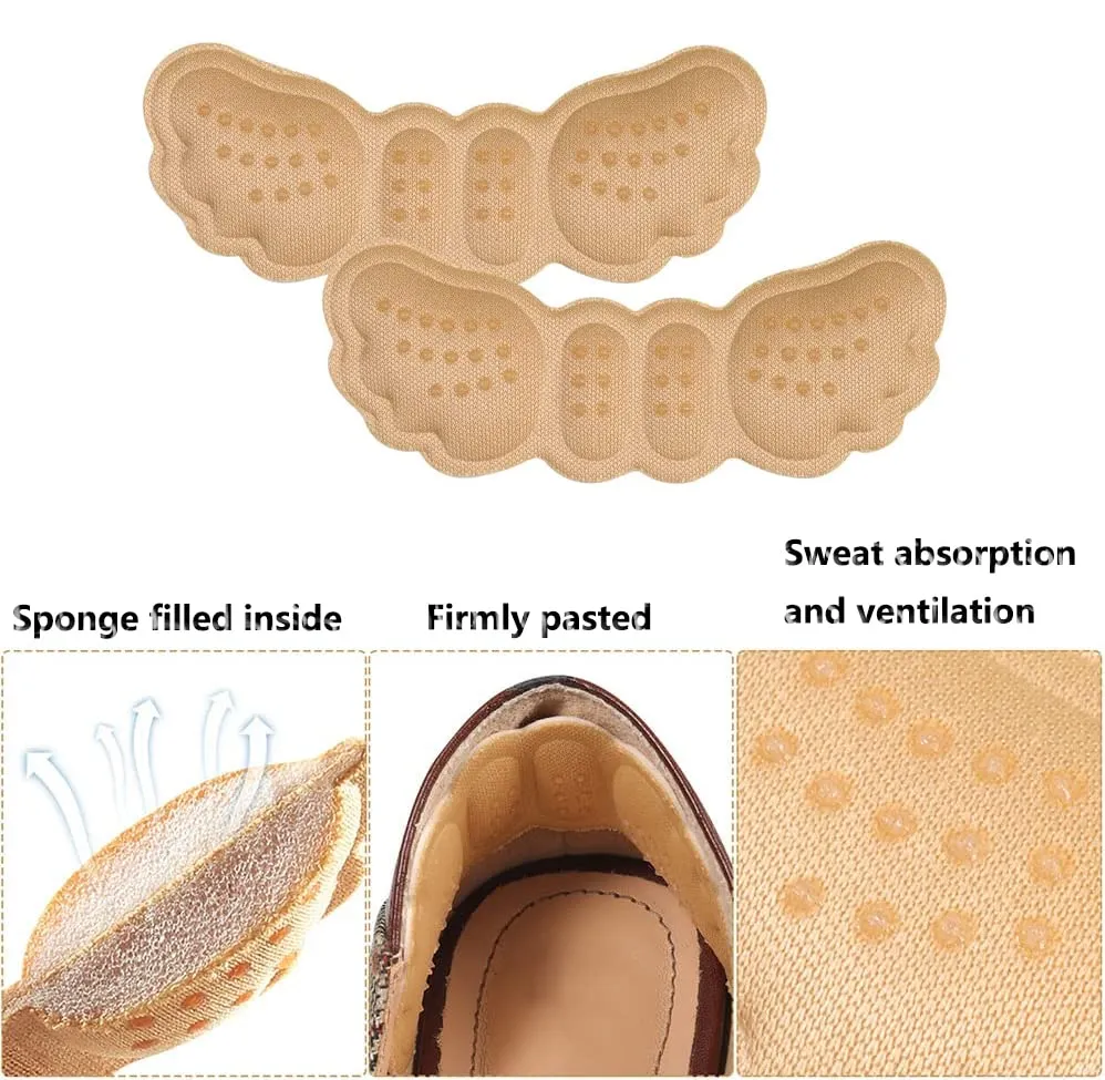 3 Pairs Heel Cushion Pads, Self-Adhesive Heel Grips Soft Anti-Slip Heel Cushion Inserts Heel Blisters Protectors for Women 3pairs