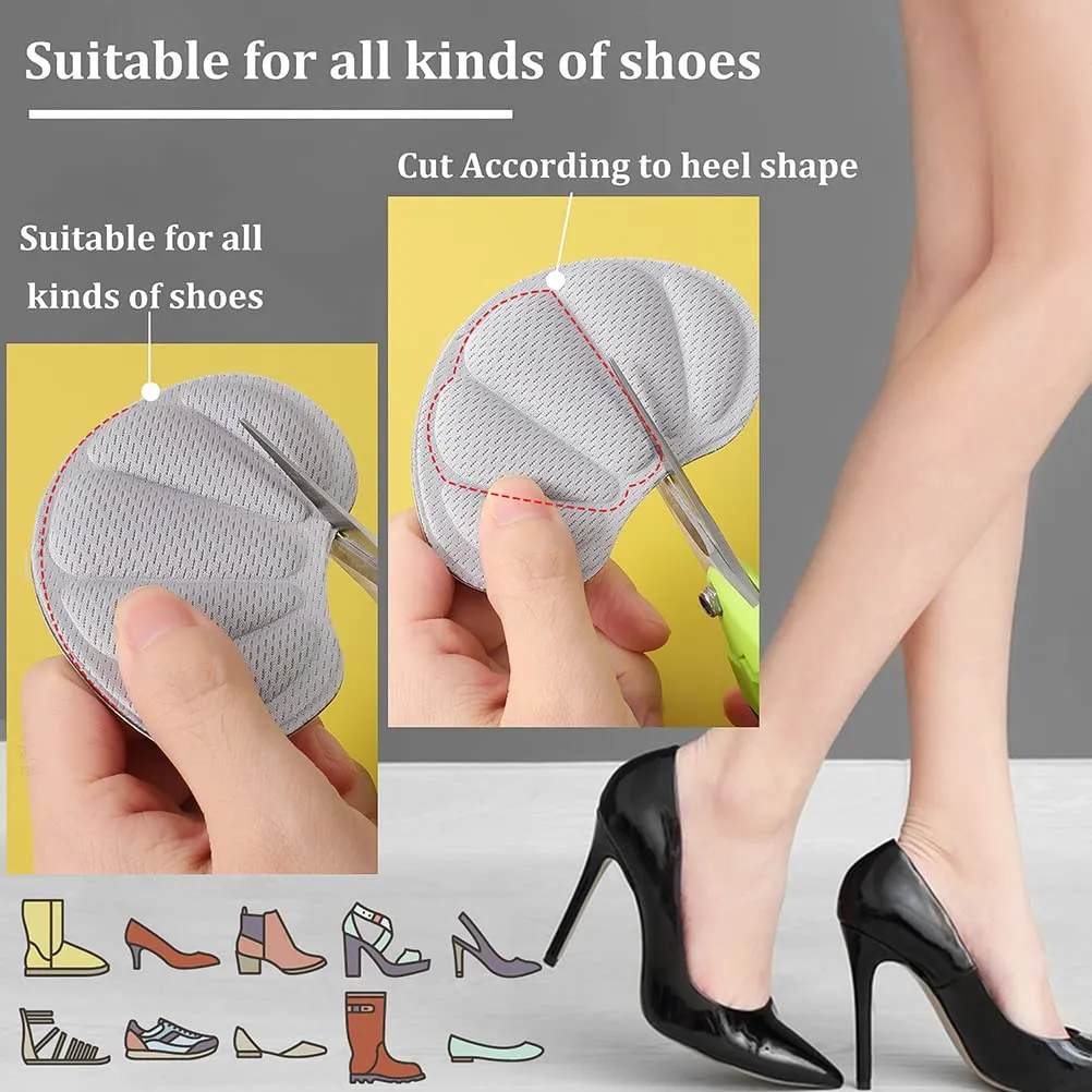 3 Pairs Heel Cushion Pads, Self-Adhesive Heel Grips Soft Anti-Slip Heel Cushion Inserts Heel Blisters Protectors for Women 3pairs