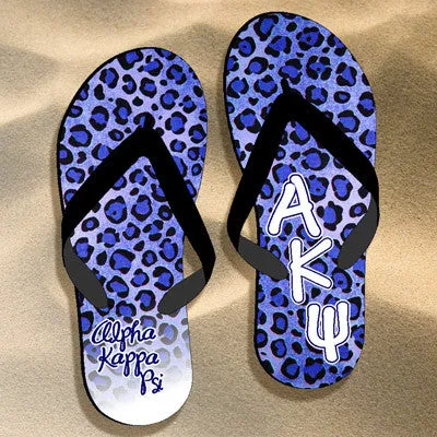 Alpha Kappa Psi Cheetah Print Flip Flops - SBL100 - SUB