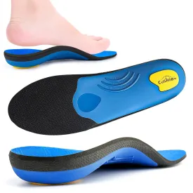 Arch Support Insertion Plantar Fasciitis Relieves Insoles Flat Feet Orthopedic Insoles Shock Absorption Comfortable High Arch Men and Women MEN (9-9 1/2) | WOMEN (11-11 1/2) --280MM-11.02" Blue