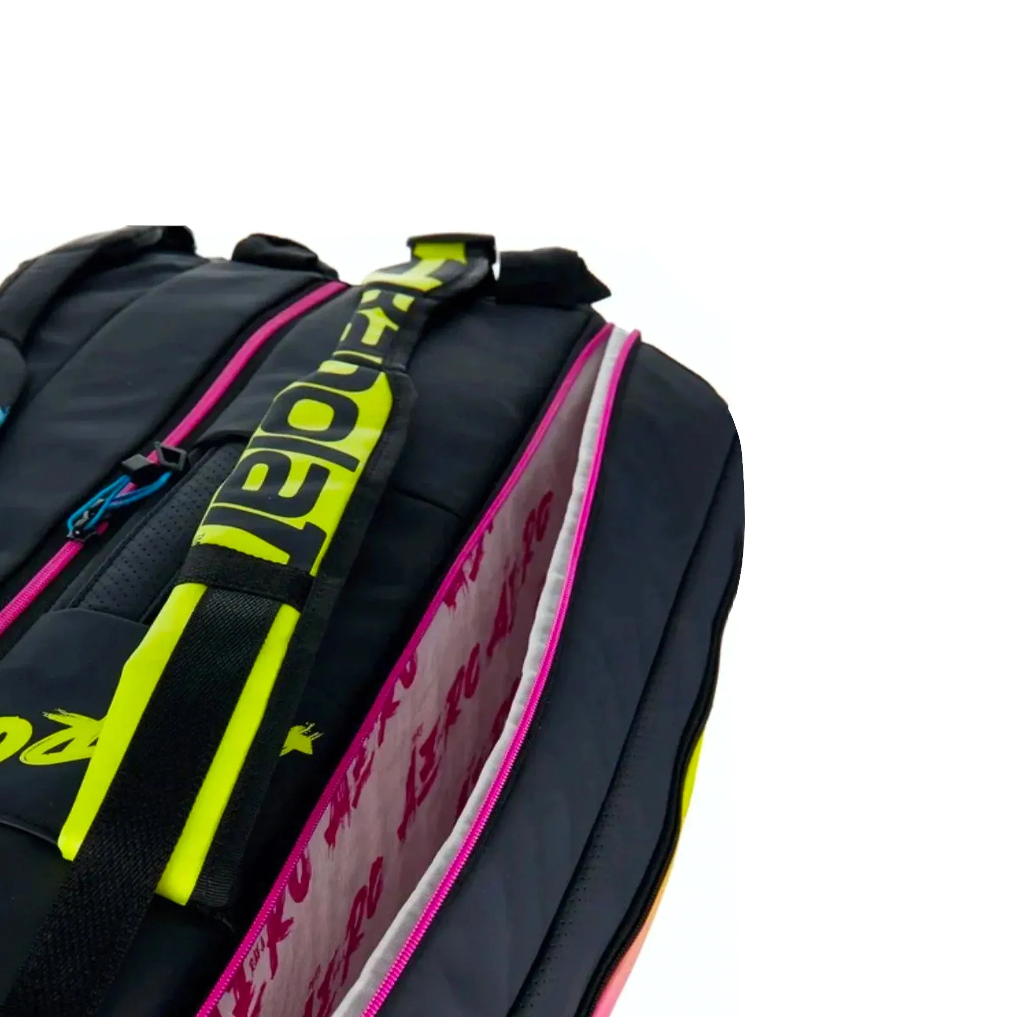 Babolat Pure Aero Rafa RH 6 Tennis Kitbag ( Blue/ Yellow/ Pink)