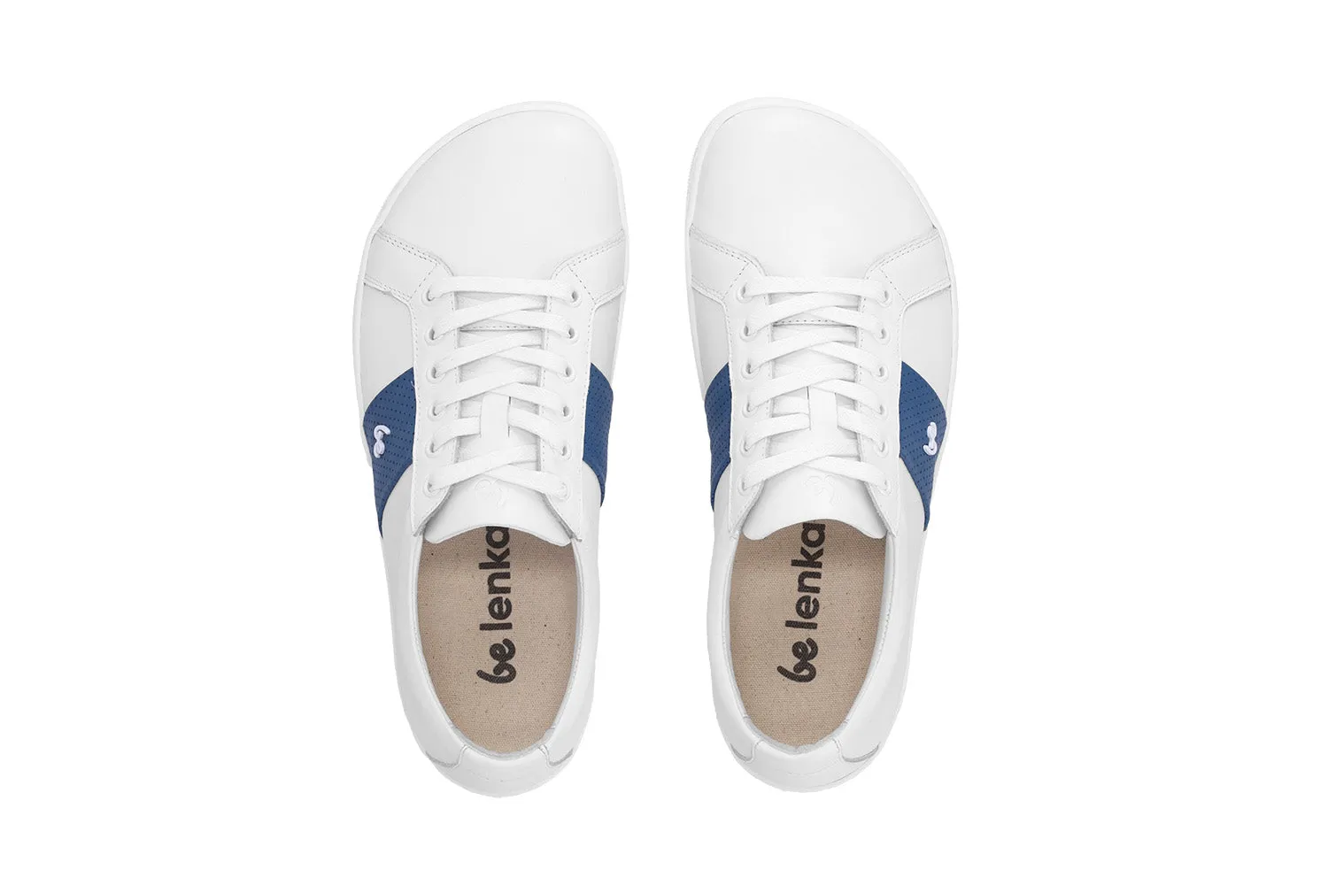 Barefoot Sneakers Be Lenka Elite - White & Dark Blue CLEARANCE