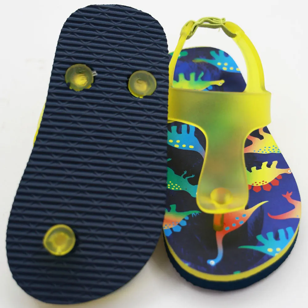 Blue Dino Theme Flip Flops