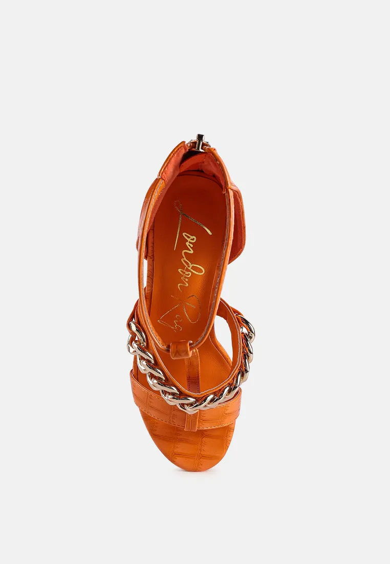 bonita metal chain zip up sandals by London Rag