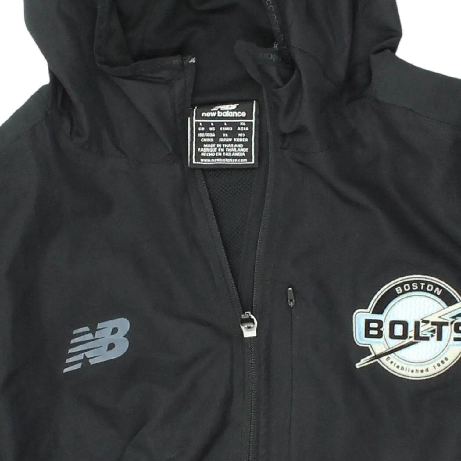 Boston Bolts New Balance Mens Black Rain Coat Jacket | US Soccer Sportswear