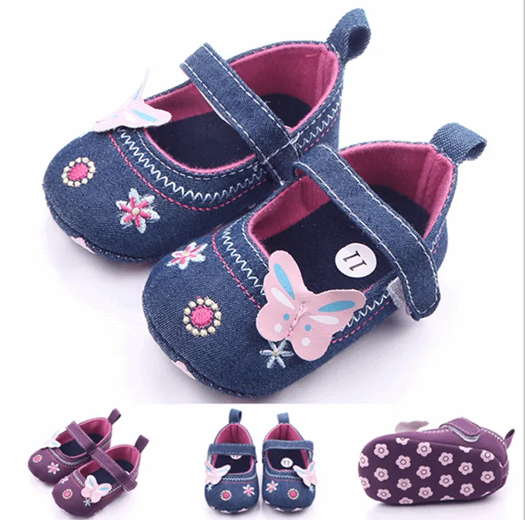 Bowknot Embroidered Fashionable Denim Shoes - GlamzLife