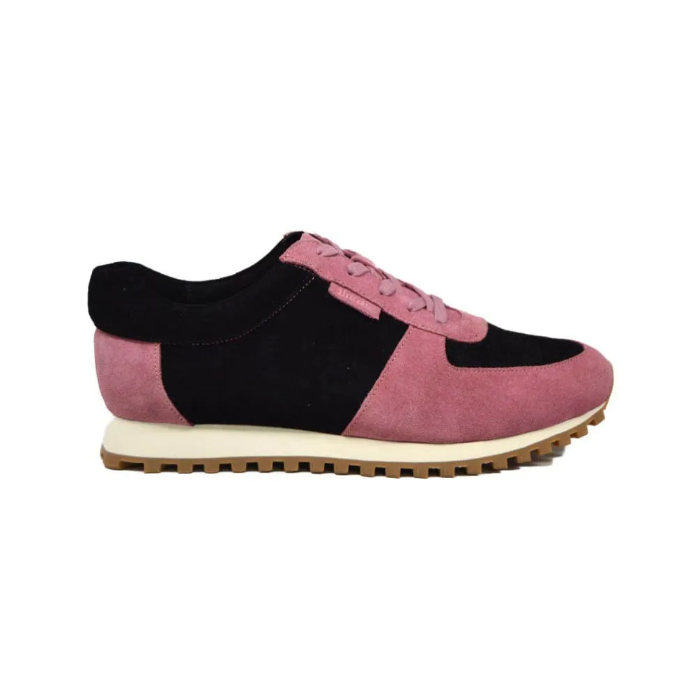 British Walkers Surrey Men's Pink and Black Leather and Suede Sneakers