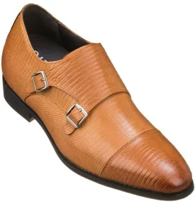 CALTO - K3115 - 2.8 Inches Taller (Brown) - Dual Monk Strap