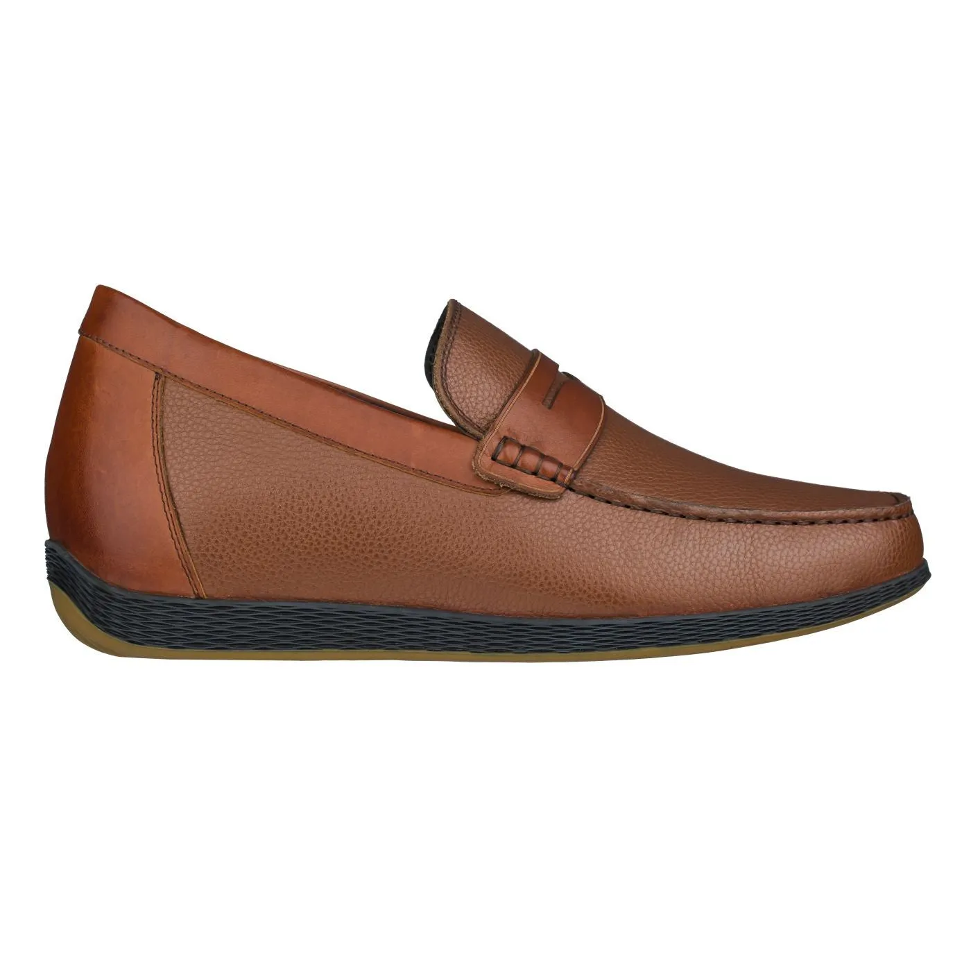 CALTO Lightweight Brown Penny Loafers - 2.4 Inches - S1092