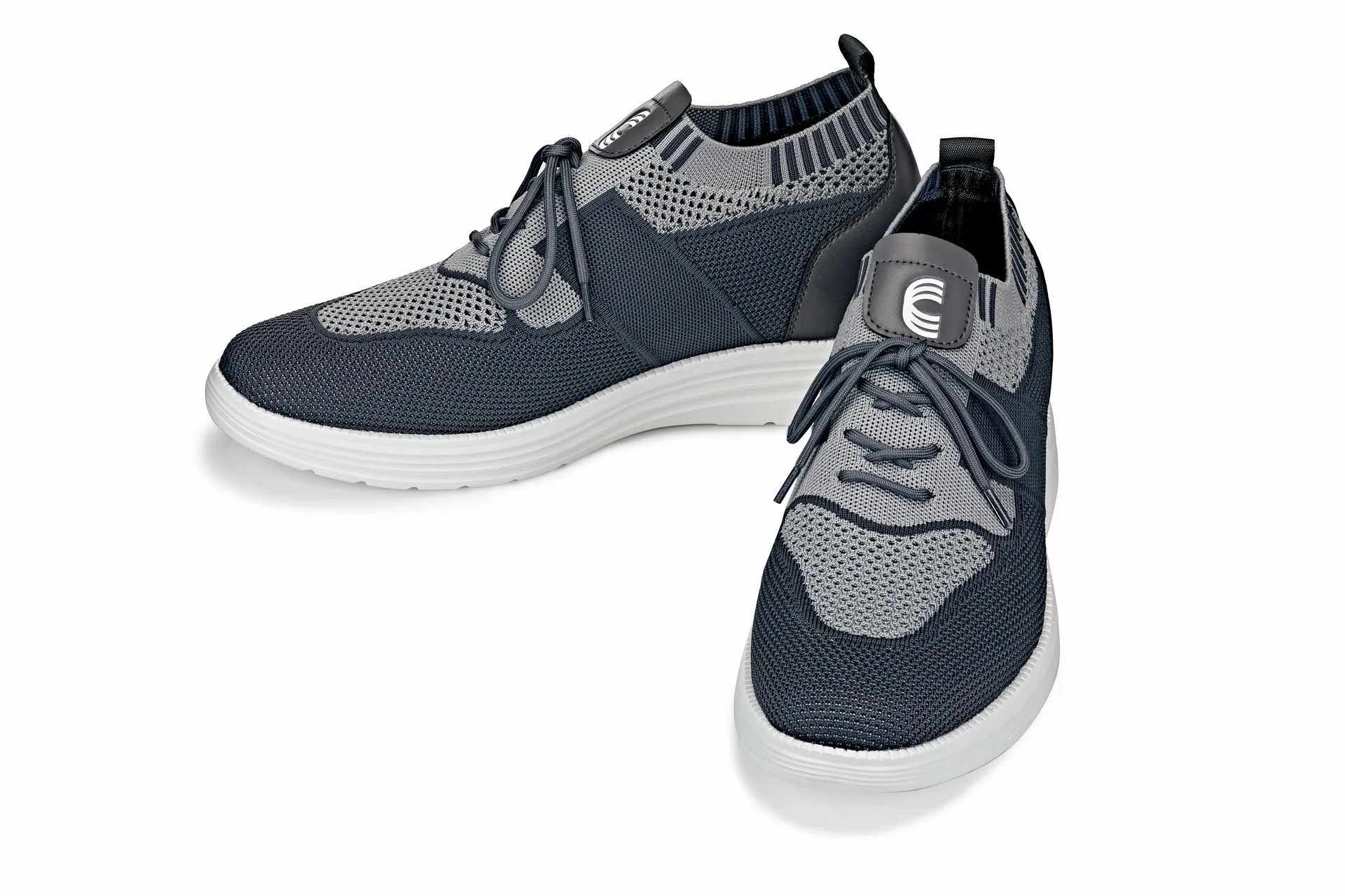 CALTO - X1341 - 2.8 Inches Taller (Iron Gray/Glacier Gray) - Lace Up Casual Walker - Lightweight