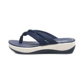 Clarks Flip Flops Fabric Blue Colour For Women