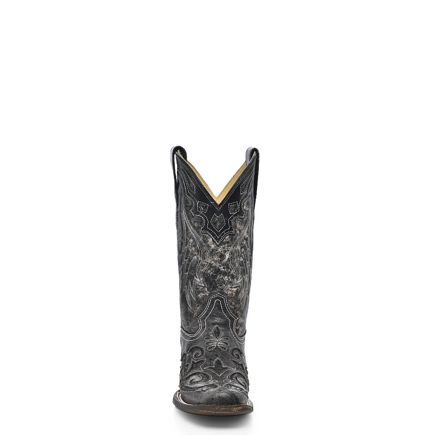 Corral Ladies Inlay Black Python/Cowhide Cowgirl Boots