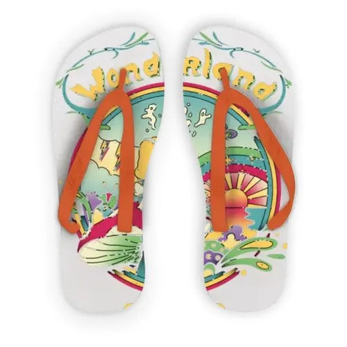 Day Dreamer Adult Flip Flops - Customizable Full Color Print, Soft Plastic Straps