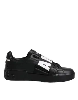 Dolce & Gabbana Black D&G AMORE Low Top Sneakers Shoes