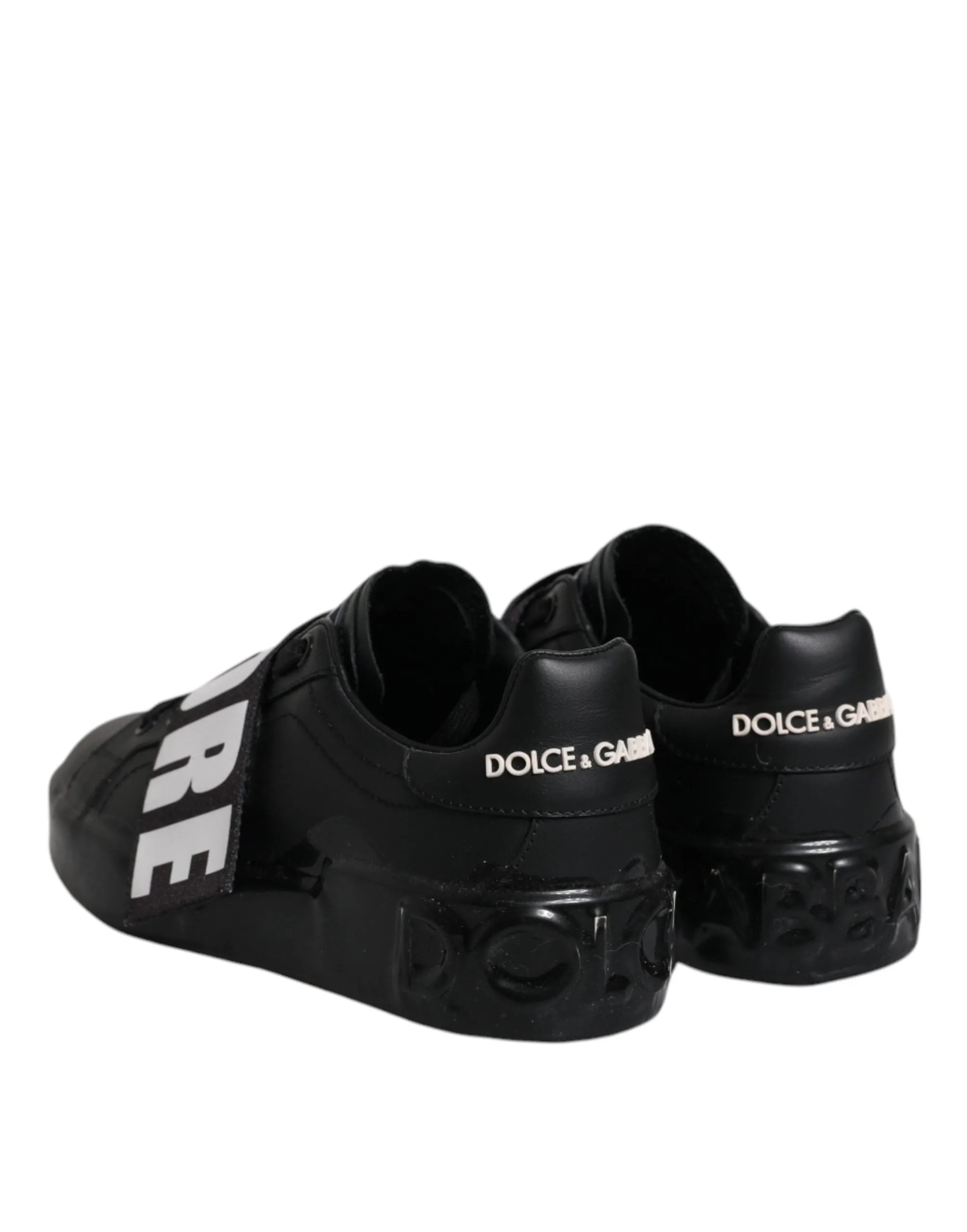 Dolce & Gabbana Black D&G AMORE Low Top Sneakers Shoes