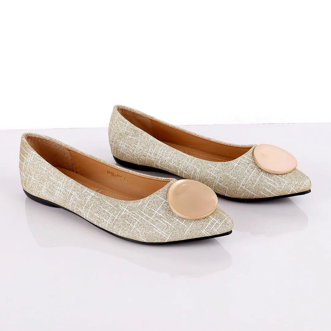 Fashionable Classic Champagne Gold Women's Flat Shoe