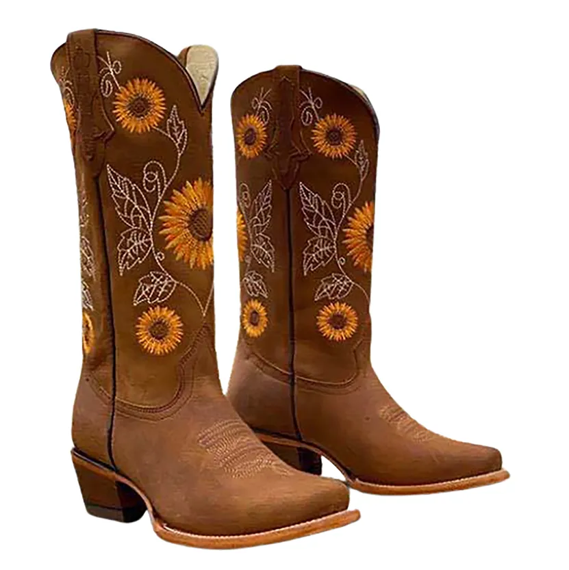 Funki Buys | Boots | Women's Embroidered Flower Cowboy Boot