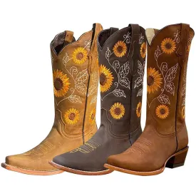 Funki Buys | Boots | Women's Embroidered Flower Cowboy Boot