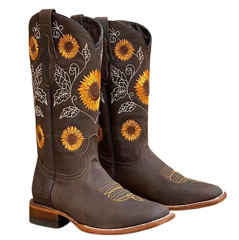 Funki Buys | Boots | Women's Embroidered Flower Cowboy Boot