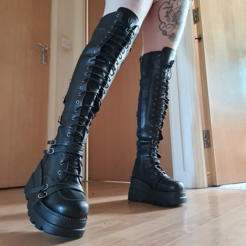 Funki Buys | Boots | Women's Gothic Over Knee Platform Boots