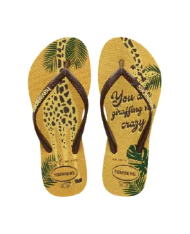 HAVAIANAS KIDS SLIM GLITTER - LEMON YELLOW