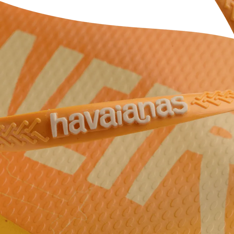 Havaianas Slim Print Postcard Flip Flops - Yellow Pop