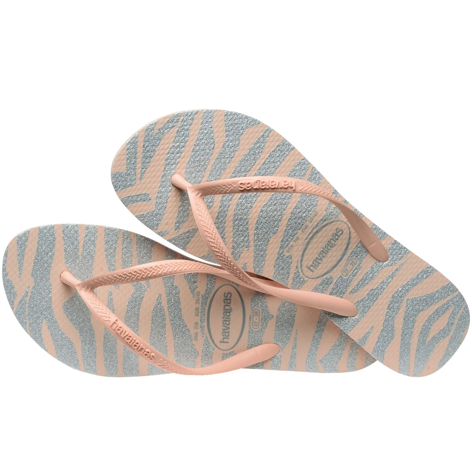 Havaianas Womens Slim Animals Glitter Flip Flops