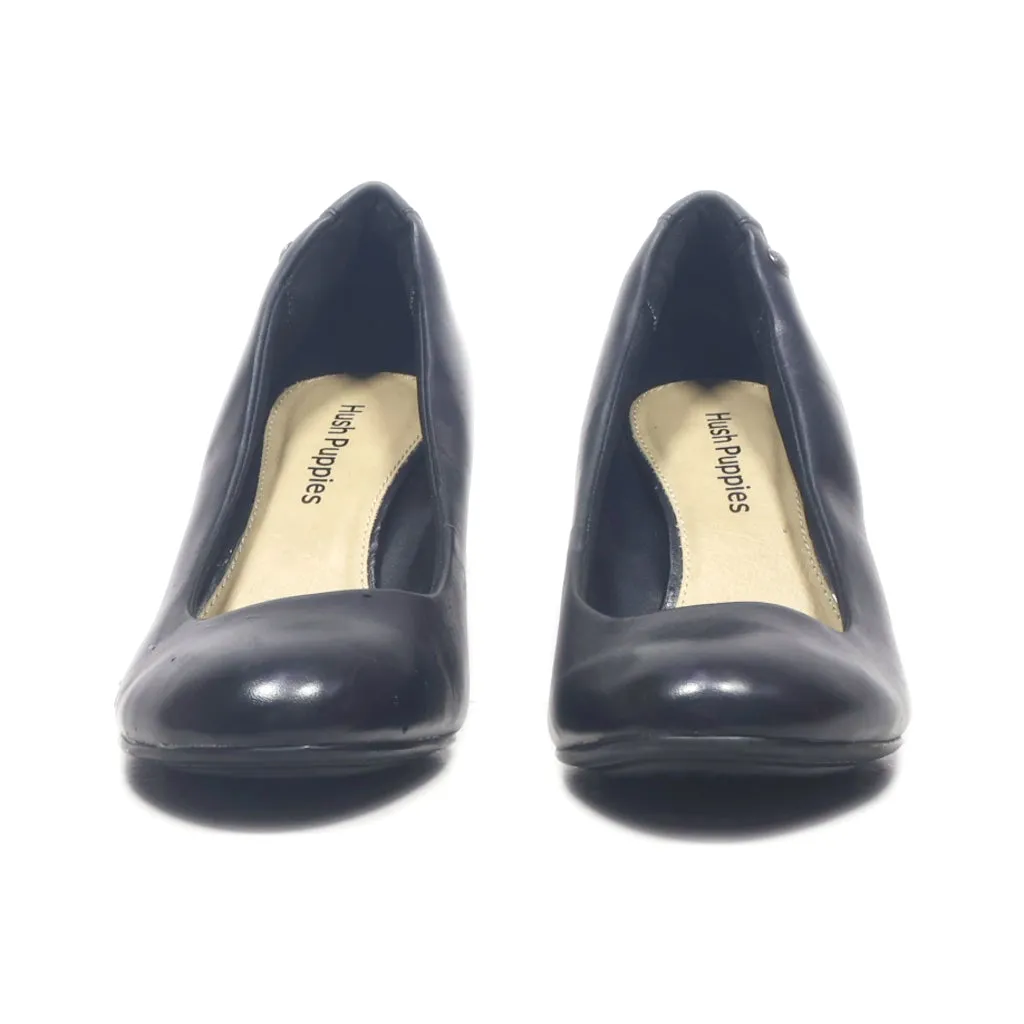 Hush Puppies Mid-Heel Shoes Leather Black Colour For Women