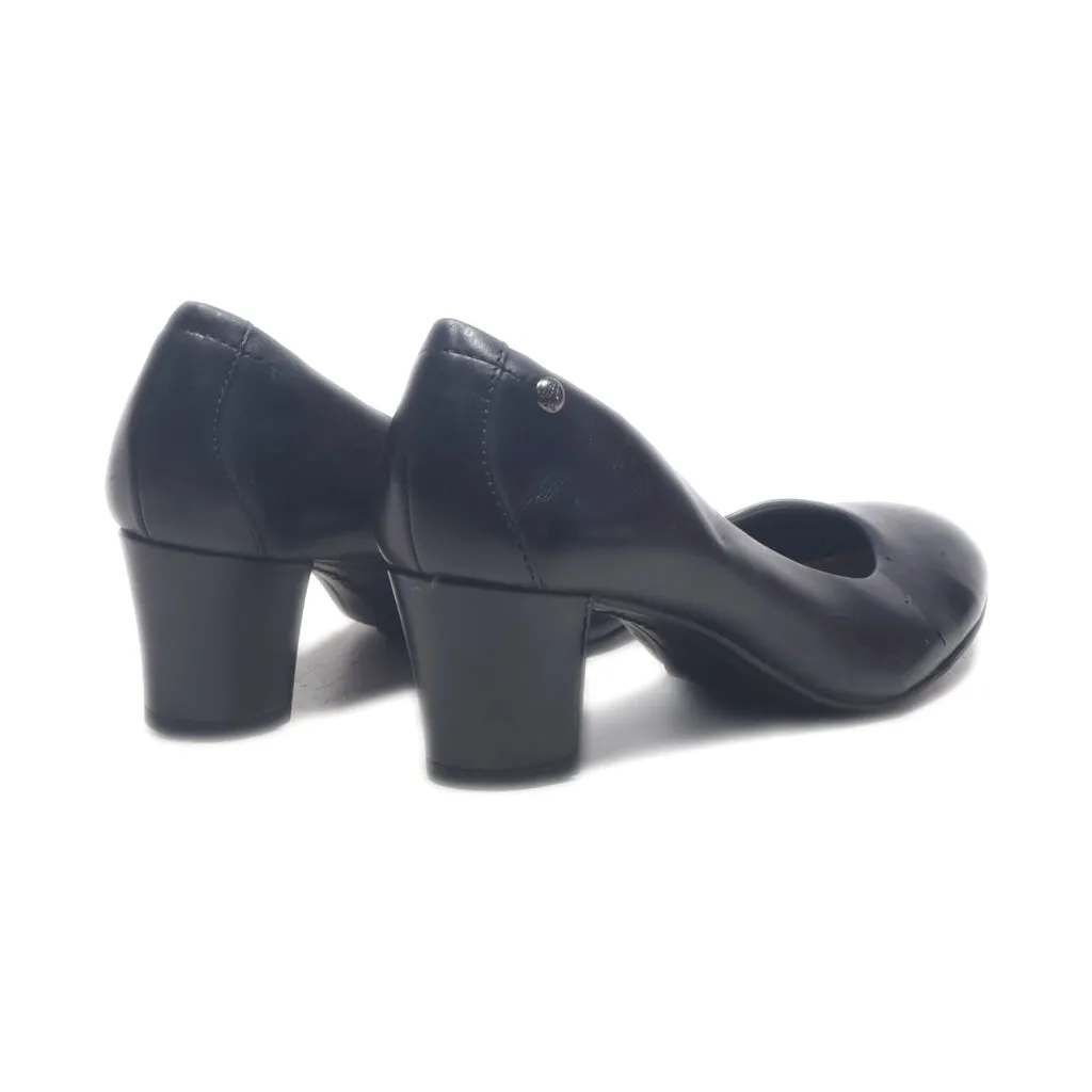 Hush Puppies Mid-Heel Shoes Leather Black Colour For Women