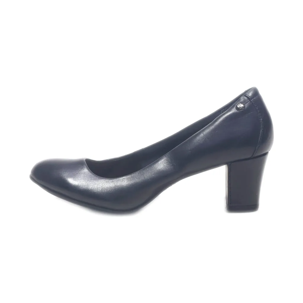 Hush Puppies Mid-Heel Shoes Leather Black Colour For Women