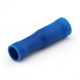 Insulated 5mm Female Bullet Terminal - 1.5-2.5mm² Cable (Blue) Pack of 100