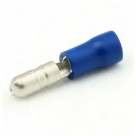 Insulated 5mm Male Bullet Terminal - 1.5-2.5mm² Cable (Blue) Pack of 100