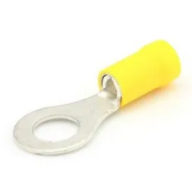 Insulated 6.4mm Ring Terminal - 4.0-6.0mm² Cable (Yellow) Pack of 100