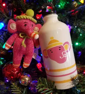 Insulated thermos w elephant/plush 8"