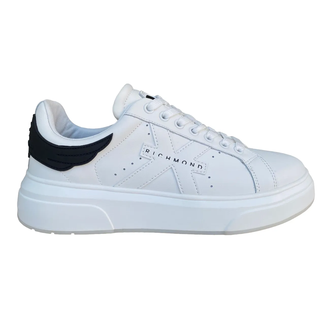 John Richmond scarpa sneakers da uomo in pelle Action 22203/CP A bianco