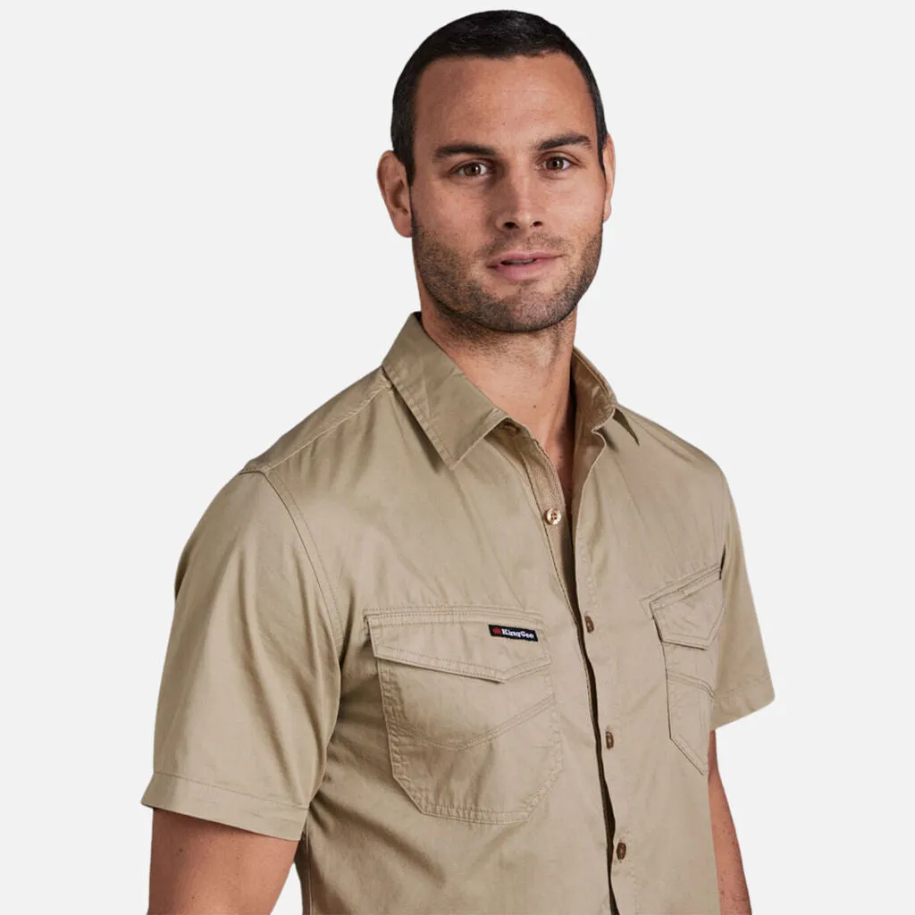 King Gee Tradies Lightweight Cotton Drill Short Sleeve Work Shirt (K14355)