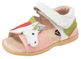 Livie & Luca Girl's Unicorn Sandals, White Rainbow